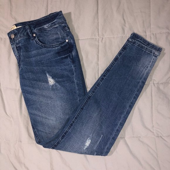 Forever 21 Denim - F21 Distressed Low Rise Skinny Jeans